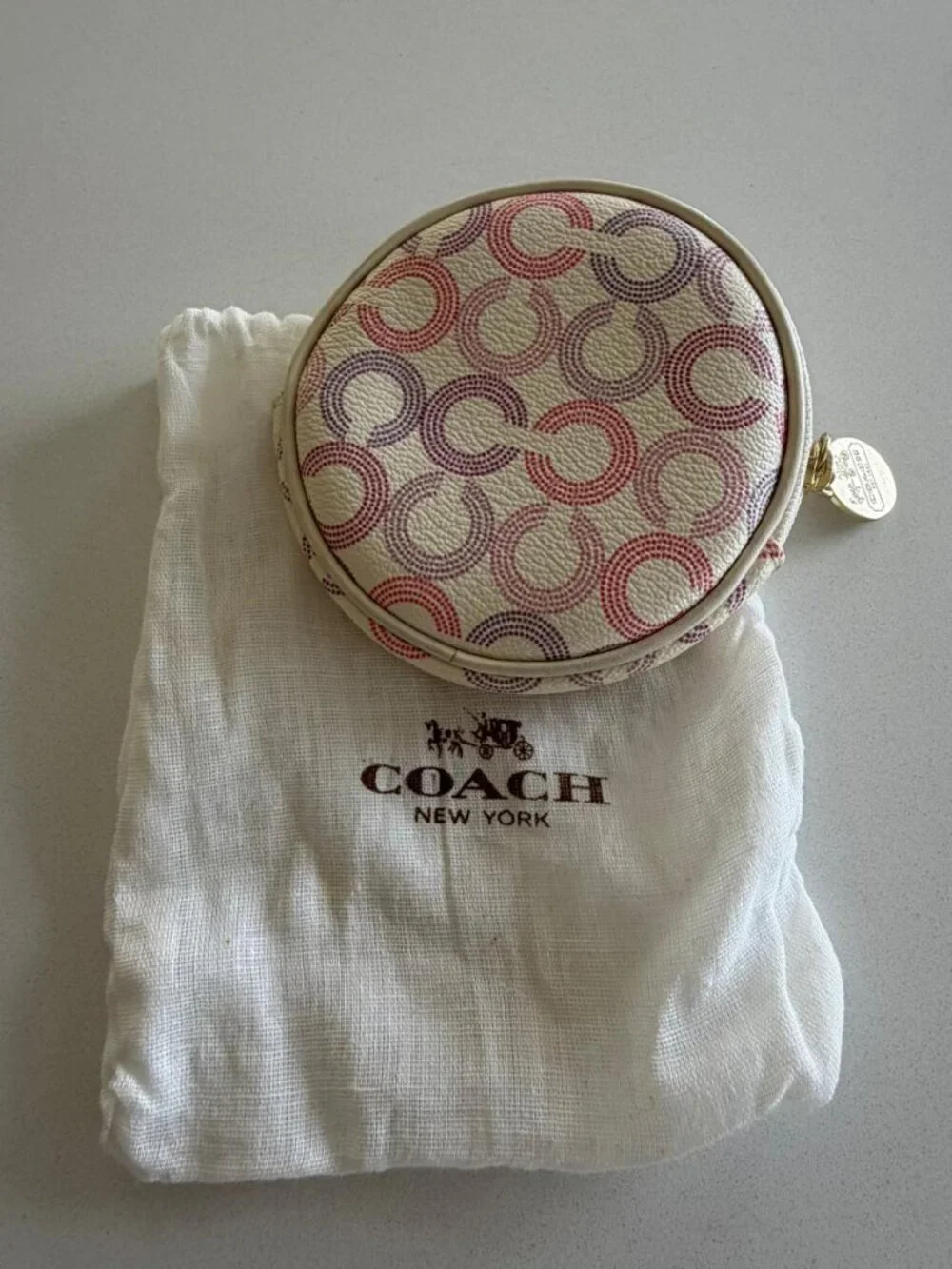 Coach Waverly Optic Signature Round Coin Purse